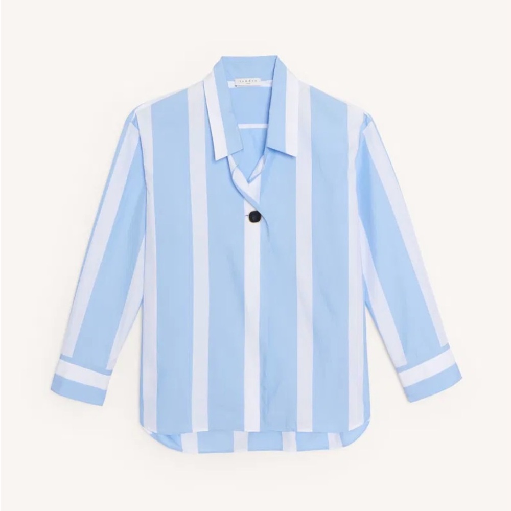 SANDRO Oversized Striped Shirt

Measurements:
PTP: 21"
Length: 27"